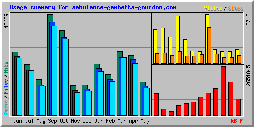 Usage summary for ambulance-gambetta-gourdon.com
